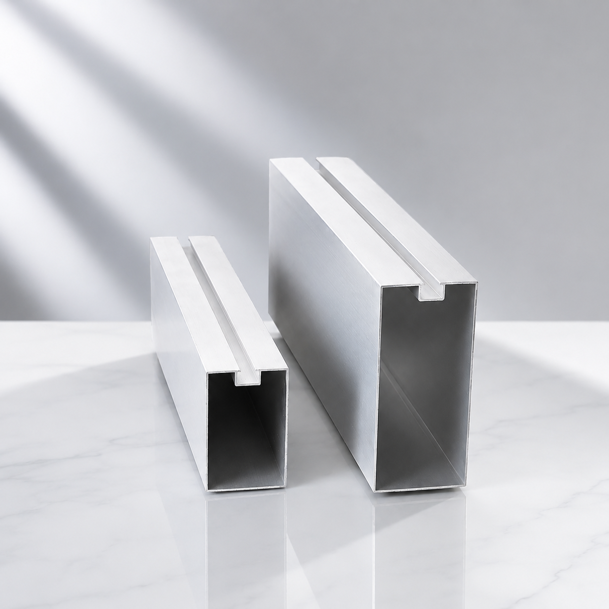 Recessed aluminum 3D baffle ceiling