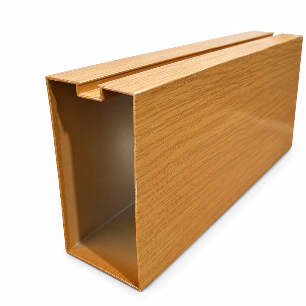 Wood grain U shaped aluminum baffle ceiling profile