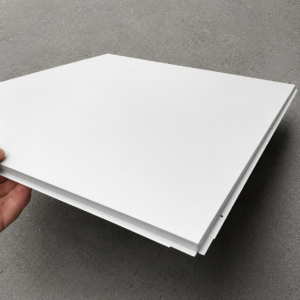 Tegular aluminum ceiling tile for T-grid systems
