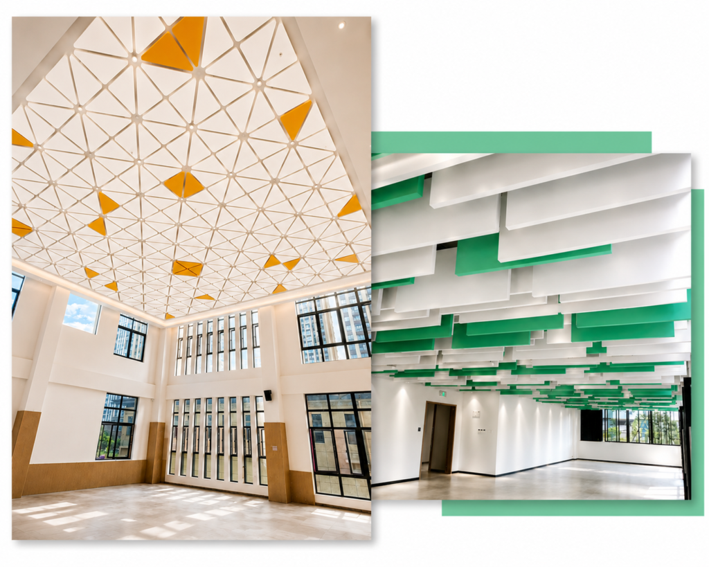 Custom fiberglass acoustic panels for commercial interiors